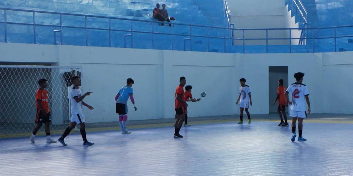 Lapangan futsal PON XX Papua di Timika. Foto: Fachruddin Aji/Papua60detik